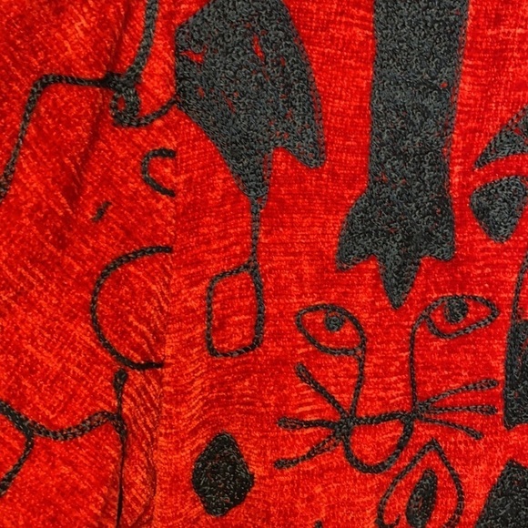 Vintage Allure Cat Dog Picasso Red Black Retro Jacket - Picture 8 of 16